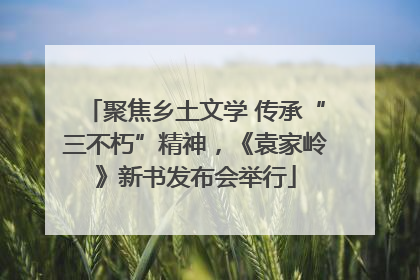 聚焦乡土文学 传承“三不朽”精神，《袁家岭》新书发布会举行