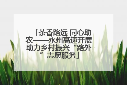 茶香路远 同心助农——永州高速开展助力乡村振兴“路外”志愿服务