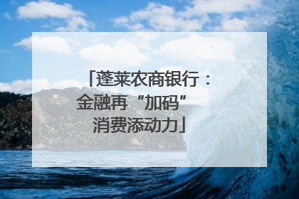 蓬莱农商银行：金融再“加码” 消费添动力