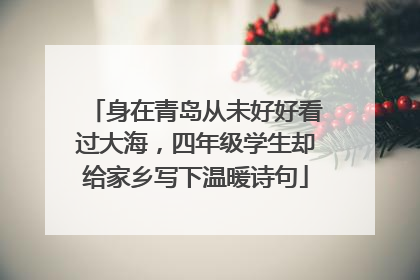 身在青岛从未好好看过大海，四年级学生却给家乡写下温暖诗句