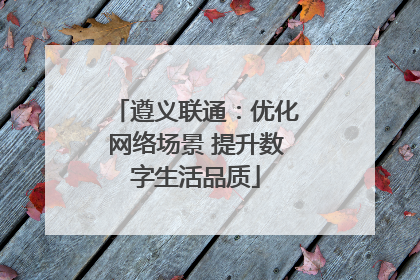 遵义联通：优化网络场景 提升数字生活品质