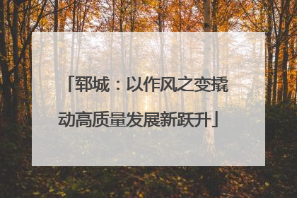 郓城：以作风之变撬动高质量发展新跃升