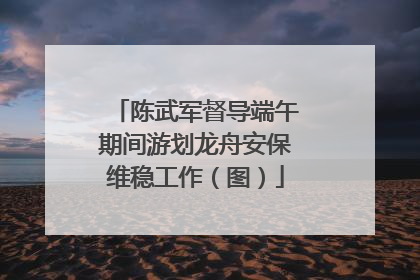 陈武军督导端午期间游划龙舟安保维稳工作（图）