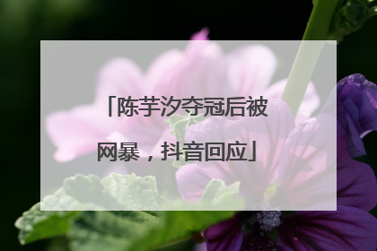 陈芋汐夺冠后被网暴，抖音回应