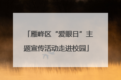 雁峰区“爱眼日”主题宣传活动走进校园