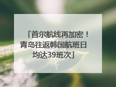 首尔航线再加密！青岛往返韩国航班日均达39班次