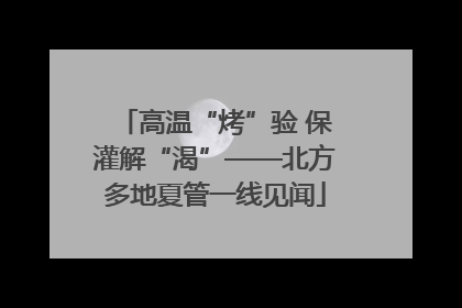 高温“烤”验 保灌解“渴”——北方多地夏管一线见闻