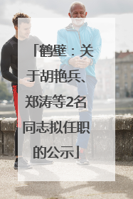 鹤壁：关于胡艳兵、郑涛等2名同志拟任职的公示