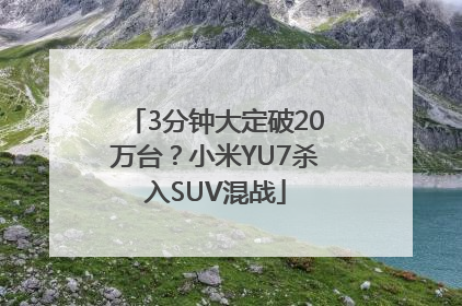 3分钟大定破20万台？小米YU7杀入SUV混战