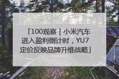 100观察｜小米汽车进入盈利倒计时，YU7定价反映品牌升维战略