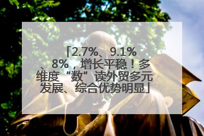 2.7%、9.1%、8%，增长平稳！多维度“数”读外贸多元发展、综合优势明显
