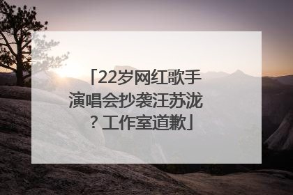 22岁网红歌手演唱会抄袭汪苏泷？工作室道歉