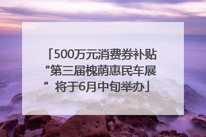 500万元消费券补贴 “第三届槐荫惠民车展”将于6月中旬举办