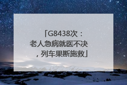 G8438次：老人急病就医不决，列车果断施救